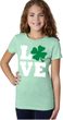 St Patricks Day Love Shamrock Girls T-shirt
