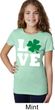 St Patricks Day Love Shamrock Girls T-shirt