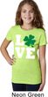 St Patricks Day Love Shamrock Girls T-shirt