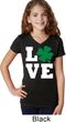St Patricks Day Love Shamrock Girls V-neck