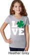 St Patricks Day Love Shamrock Girls V-neck