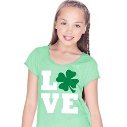 St Patricks Day Love Shamrock Kids Shirts