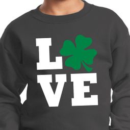 St Patricks Day Love Shamrock Kids Sweatshirt