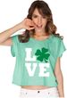 St Patricks Day Love Shamrock Ladies Boxy Tee