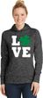 St Patricks Day Love Shamrock Ladies Dry Wicking Hoodie