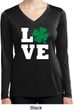 St Patricks Day Love Shamrock Ladies Dry Wicking Long Sleeve