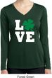 St Patricks Day Love Shamrock Ladies Dry Wicking Long Sleeve