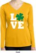St Patricks Day Love Shamrock Ladies Dry Wicking Long Sleeve