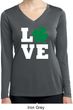 St Patricks Day Love Shamrock Ladies Dry Wicking Long Sleeve