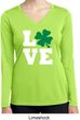 St Patricks Day Love Shamrock Ladies Dry Wicking Long Sleeve