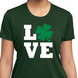 St Patricks Day Love Shamrock Ladies Dry Wicking T-shirt St Patricks Day Love Shamrock Ladies Dry Wicking T-shirt