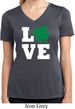 St Patricks Day Love Shamrock Ladies Dry Wicking V-neck