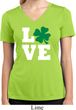 St Patricks Day Love Shamrock Ladies Dry Wicking V-neck