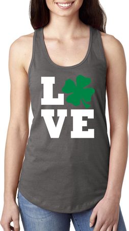 St Patricks Day Love Shamrock Ladies Ideal Tank Top