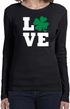 St Patricks Day Love Shamrock Ladies Long Sleeve