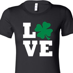 St Patricks Day Love Shamrock Ladies Longer Length Shirt St Patricks Day Love Shamrock Ladies Longer Length Shirt