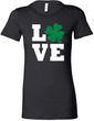 St Patricks Day Love Shamrock Ladies Longer Length Shirt