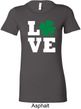 St Patricks Day Love Shamrock Ladies Longer Length Shirt