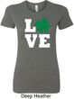 St Patricks Day Love Shamrock Ladies Longer Length Shirt
