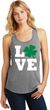 St Patricks Day Love Shamrock Ladies Racerback Tank Top