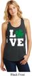 St Patricks Day Love Shamrock Ladies Racerback Tank Top