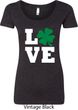 St Patricks Day Love Shamrock Ladies Scoop Neck