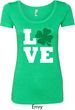 St Patricks Day Love Shamrock Ladies Scoop Neck