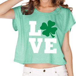 St Patricks Day Love Shamrock Ladies Shirts