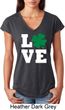 St Patricks Day Love Shamrock Ladies Tri Blend V-neck