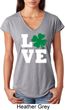 St Patricks Day Love Shamrock Ladies Tri Blend V-neck