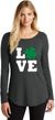 St Patricks Day Love Shamrock Ladies Tri Long Sleeve
