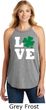 St Patricks Day Love Shamrock Ladies Tri Rocker Tank Top