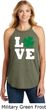 St Patricks Day Love Shamrock Ladies Tri Rocker Tank Top