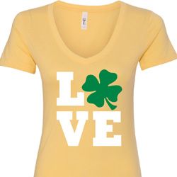 St Patricks Day Love Shamrock Ladies V-Neck St Patricks Day Love Shamrock Ladies V-Neck