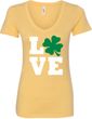 St Patricks Day Love Shamrock Ladies V-Neck