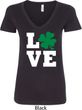 St Patricks Day Love Shamrock Ladies V-Neck
