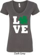 St Patricks Day Love Shamrock Ladies V-Neck