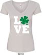 St Patricks Day Love Shamrock Ladies V-Neck