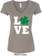 St Patricks Day Love Shamrock Ladies V-Neck
