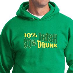 St Patricks Day Mens Hoodie 10% Irish 90% Drunk Hoody