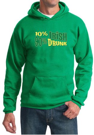 St Patricks Day Mens Hoodie 10% Irish 90% Drunk Hoody