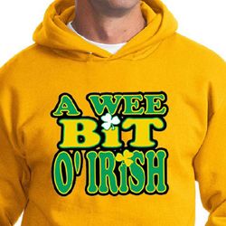 St Patricks Day Mens Hoodie A Wee Bit Irish Shamrock Hoody St Patricks Day Mens Hoodie A Wee Bit Irish Shamrock Hoody