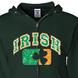 St Patricks Day Mens Hoodie Distressed Irish Shamrock Full Zip Hoody St Patricks Day Mens Hoodie Distressed Irish Shamrock Full Zip Hoody