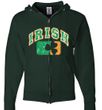 St Patricks Day Mens Hoodie Distressed Irish Shamrock Full Zip Hoody