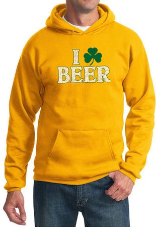St Patricks Day Mens Hoodie I Love Beer Hoody