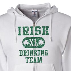St Patricks Day Mens Hoodie Irish Drinking Team Full Zip Hoody St Patricks Day Mens Hoodie Irish Drinking Team Full Zip Hoody