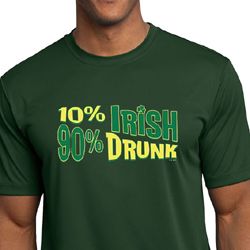 St Patricks Day Mens Shirt 10% Irish 90% Drunk Moisture Wicking Tee