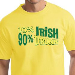 St Patricks Day Mens Shirt 10% Irish 90% Drunk Tall Tee T-Shirt