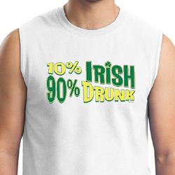 St Patricks Day Mens Shirt 10% Irish 90% Muscle Tee T-Shirt