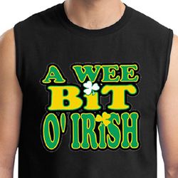 St Patricks Day Mens Shirt A Wee Bit Irish Shamrock Muscle Tee T-Shirt St Patricks Day Mens Shirt A Wee Bit Irish Shamrock Muscle Tee T-Shirt